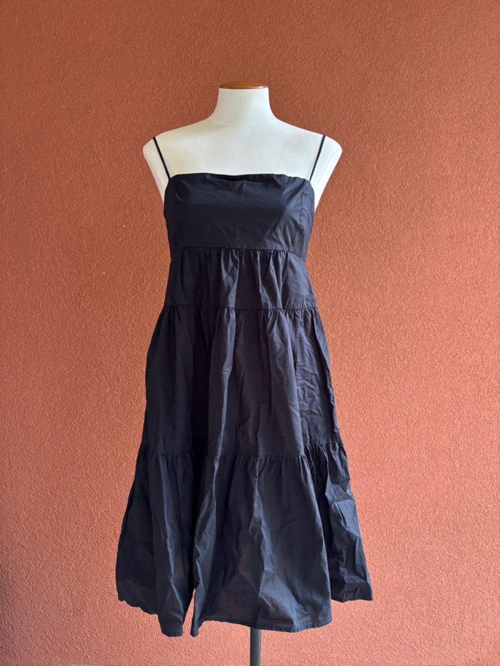 Levi’s Classic Black Cotton Spaghetti-Strap Mini Dress